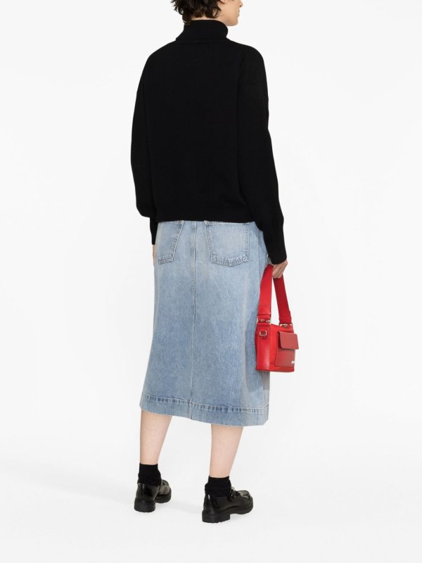 Striped-edge v-neck jumper shop online: KENZO