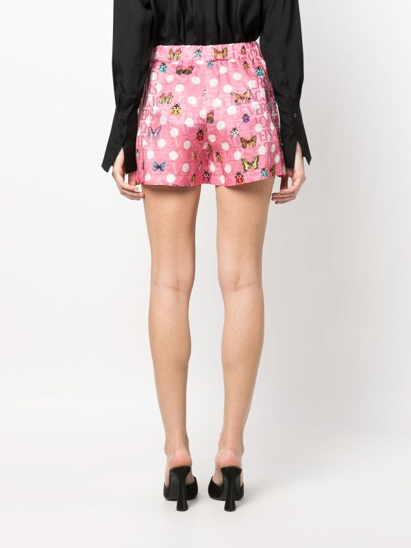 VERSACE: pantaloni shorts online - Shorts con stampa farfalle