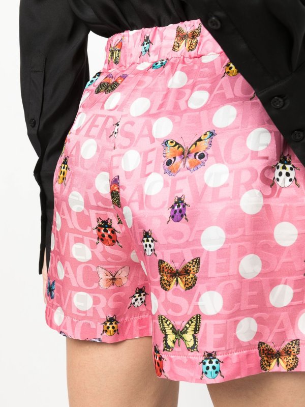 Shorts con stampa farfalle shop online: VERSACE