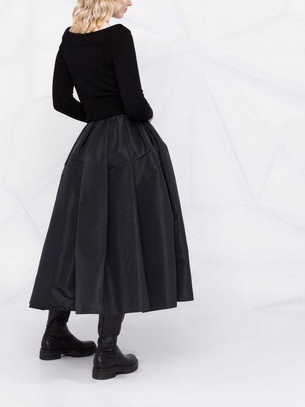 膝丈/ミディスカート - 黒 shop online: ALEXANDER MCQUEEN