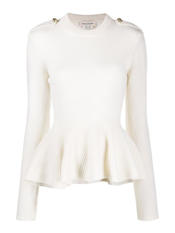 ALEXANDER MCQUEEN: Pull col rond - Pull Col Rond - Blanc