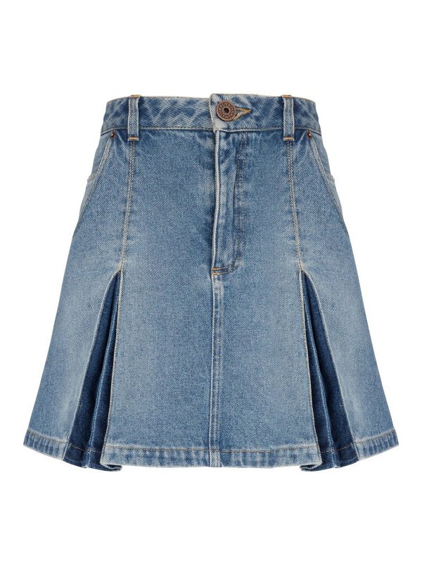 Balmain: Jupes midi et au genou - Jupe Midi - Bleu