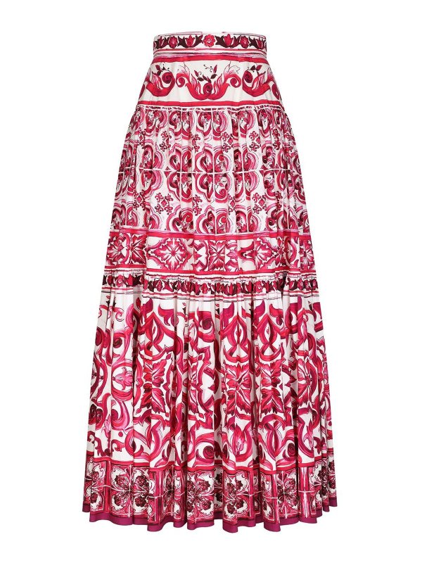 DOLCE & GABBANA: Knielange und Midi Röcke - Midirock - Weiß