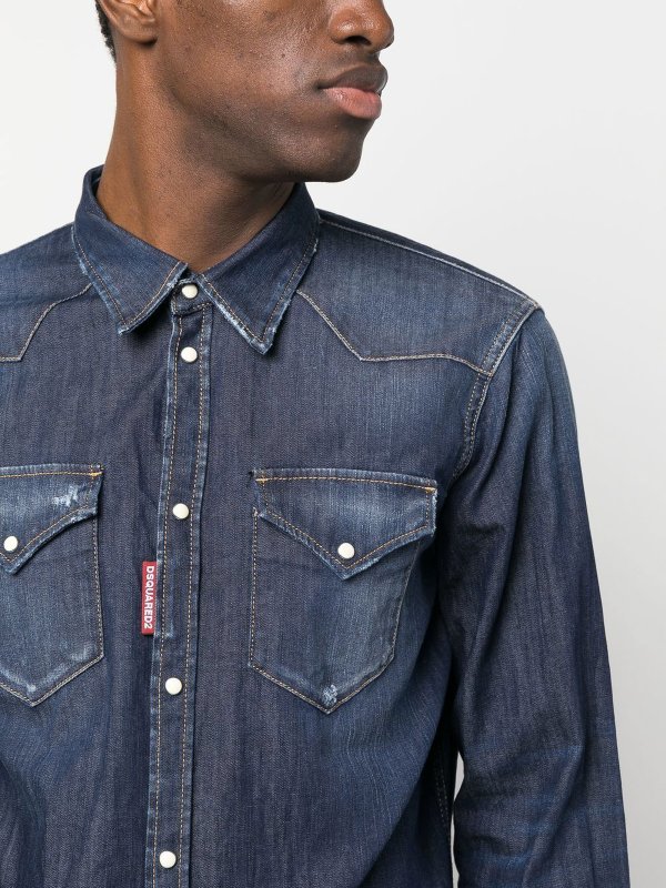 DSQUARED2 buy online Distressed denim shirt