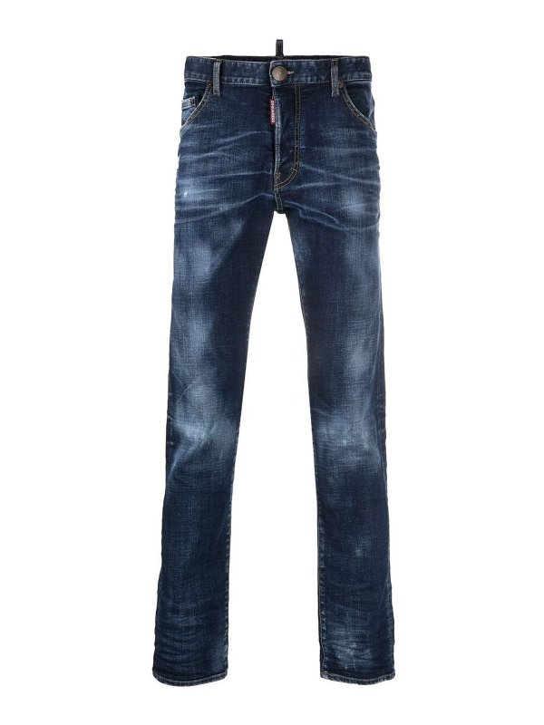 DSQUARED2: straight leg jeans - Logo-patch straight-leg jeans