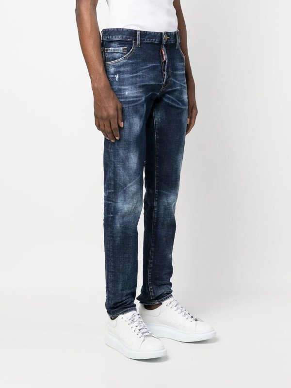 DSQUARED2: straight leg jeans online - Logo-patch straight-leg jeans