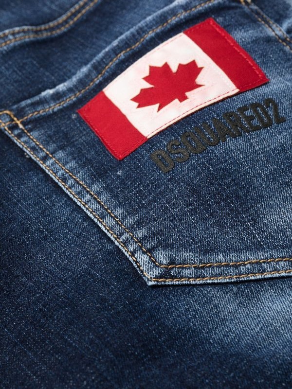 The Best Shops DSQUARED2: Logo-patch straight-leg jeans