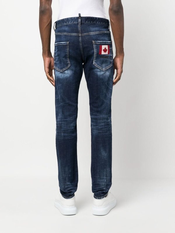 straight leg jeans shop online Logo-patch straight-leg jeans