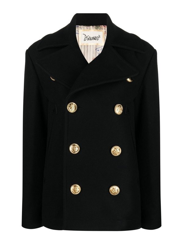 DSQUARED2: knee length coats - Double-breasted jacket