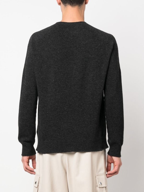 JIL SANDER: Strickpullover mit Rundhalsausschnitt online - Rundhalspullover - Grau