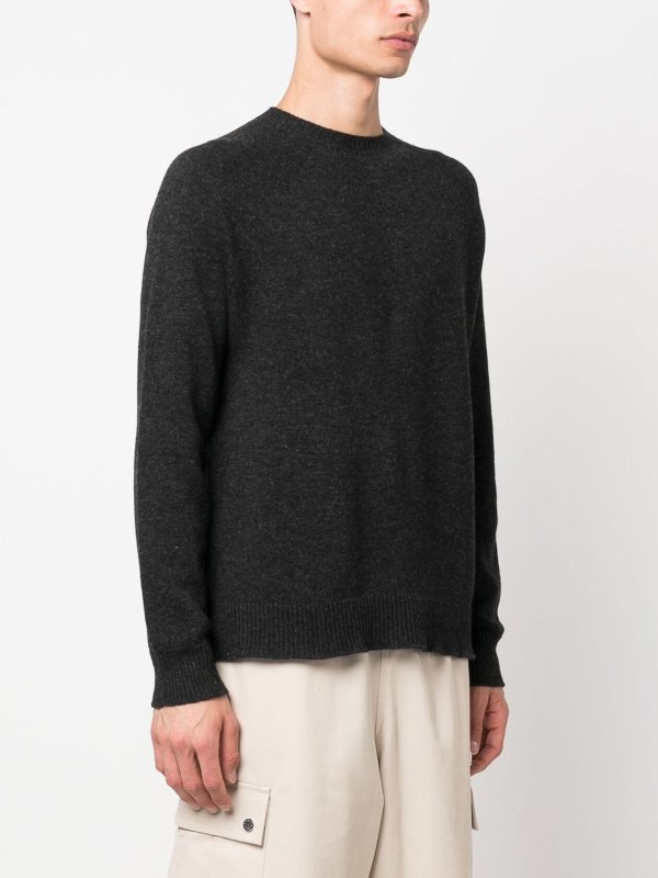 The Best Shops JIL SANDER: Strickpullover mit Rundhalsausschnitt - Rundhalspullover - Grau