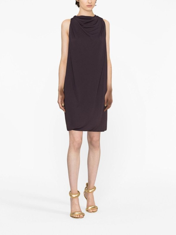 LANVIN: Robe longueur genou online - Robe Au Genou - Marron