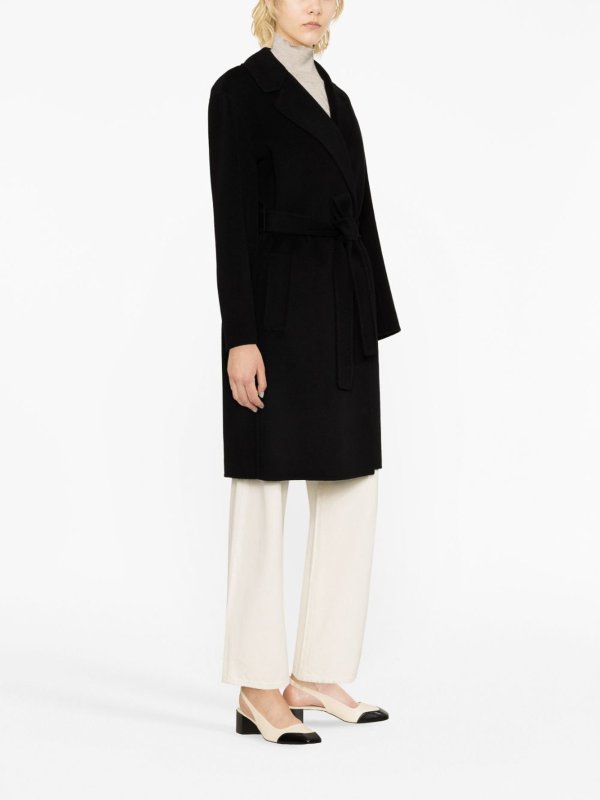 Pinko: knee length coats online - Single-breasted wool coat