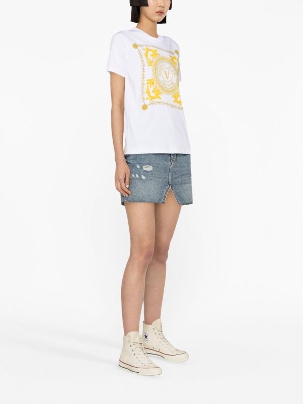 Versace Jeans Couture: T-shirts online - T-Shirt - Weiß