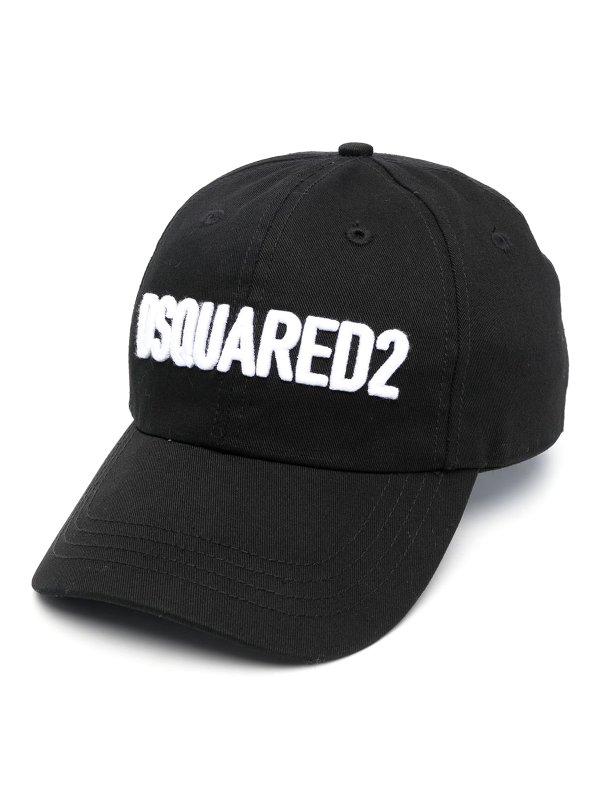 DSQUARED2: hats & caps - Logo-appliqu cotton cap