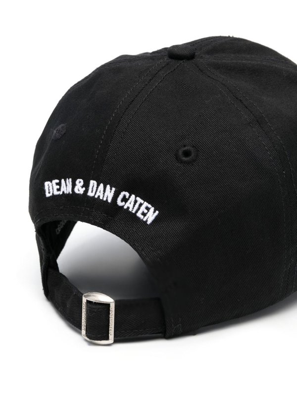 DSQUARED2: hats & caps online - Logo-appliqu cotton cap