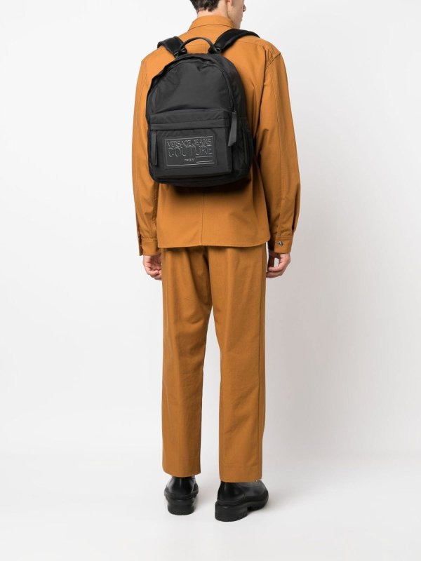 Logo-patch backpack shop online: Versace Jeans Couture