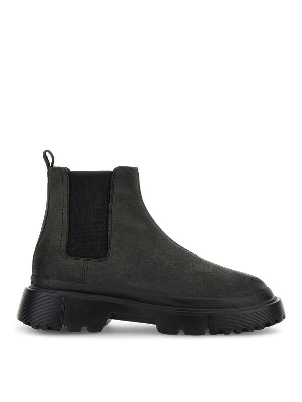 HOGAN: boots - Chelsea round-toe suede boots