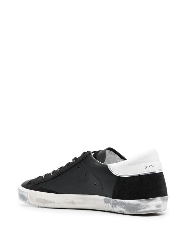 PHILIPPE MODEL: flat shoes online - Logo-patch leather sneakers