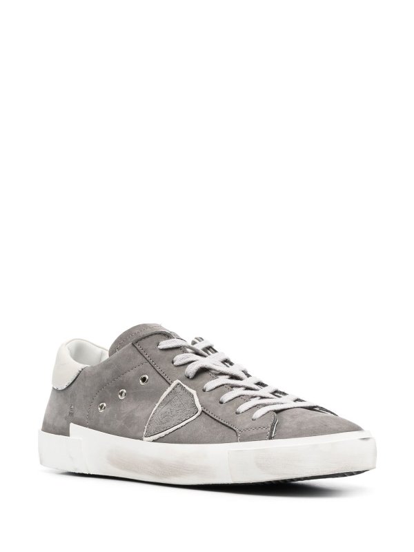 PHILIPPE MODEL: flat shoes online - Logo-patch leather sneakers