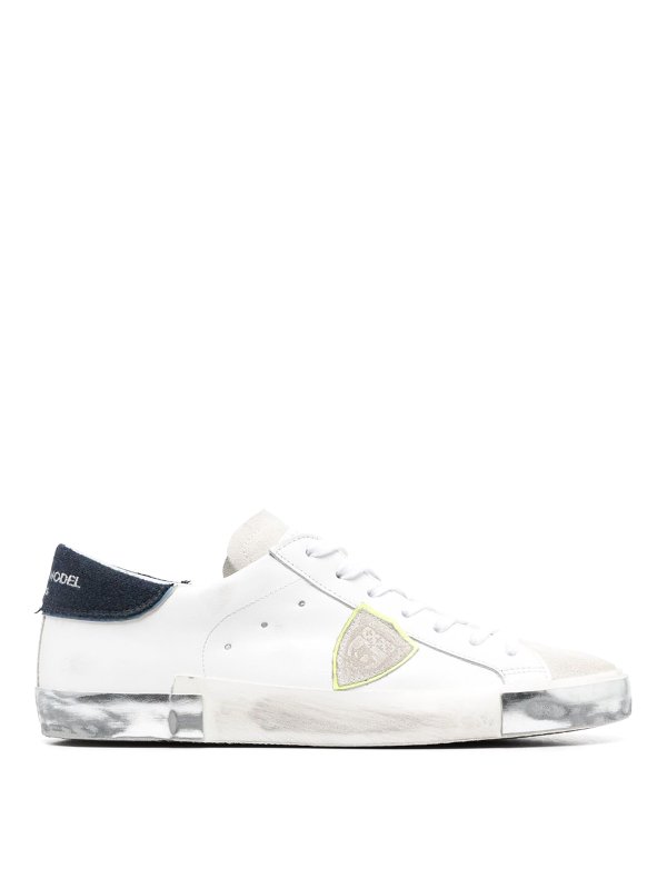 PHILIPPE MODEL: trainers - Logo-patch leather sneakers