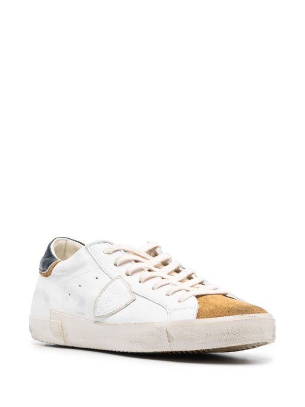 Colour-block leather sneakers shop online: PHILIPPE MODEL