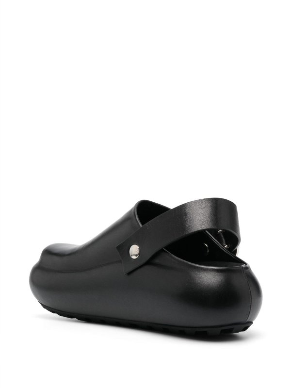 JIL SANDER: sandals online - Slingback flat leather clogs