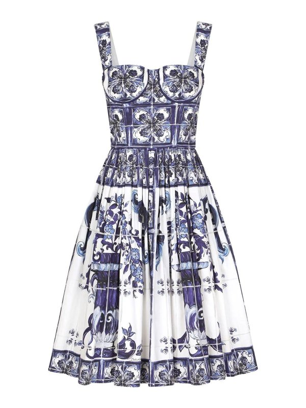 DOLCE & GABBANA: ニーレングスドレス - 膝丈ドレス - 白