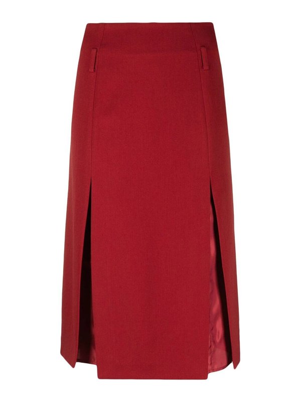 VICTORIA BECKHAM: ニーレングススカート＆ミディ丈 - 膝丈/ミディスカート - 赤