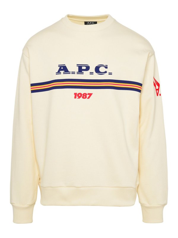 A.P.C.: Sweatshirts & Sweaters - Adam sweatshirt in ivory cotton
