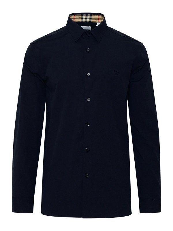 BURBERRY: shirts - Sherfield shirt in blue cotton