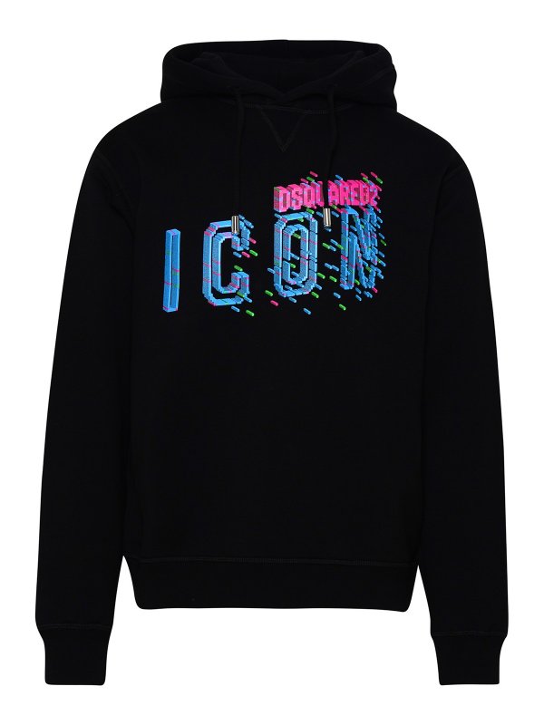DSQUARED2: Sweatshirts & Sweaters - Black cotton sweatshirt