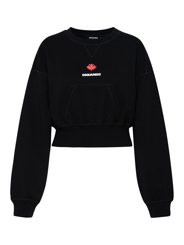 DSQUARED2: Sweatshirts & Sweaters - Black cotton sweatshirt