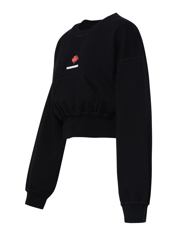 DSQUARED2: Sweatshirts & Sweaters online - Black cotton sweatshirt