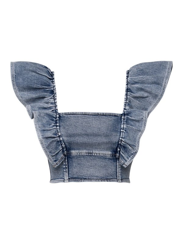 GANNI: Top e canotte - Top in denim azzurro