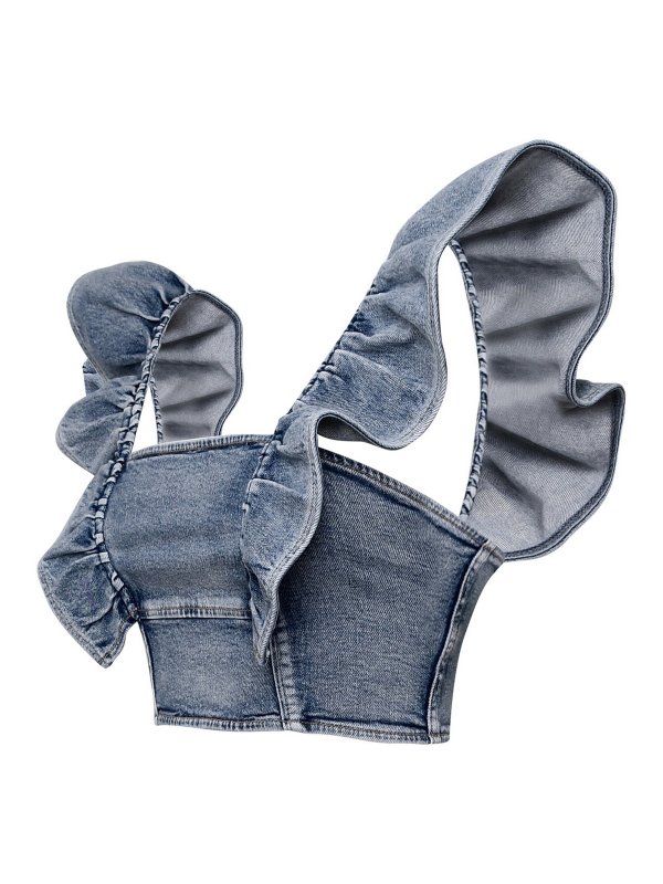 The Best Shops GANNI: Top e canotte - Top in denim azzurro