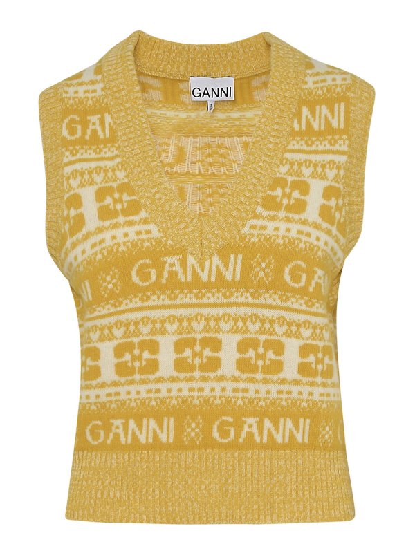 GANNI: ベスト - ベスト - イエロー