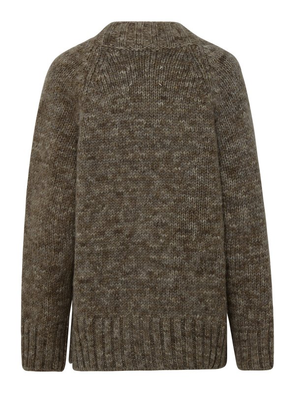 Maison Margiela: cardigans online - Beige alpaca blend cardigan