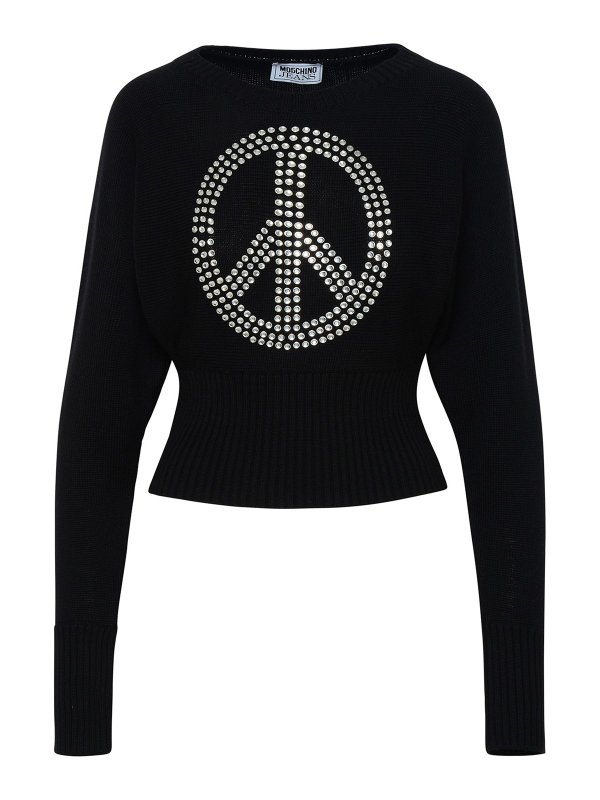 MOSCHINO: crew necks - Sweater in black virgin wool blend