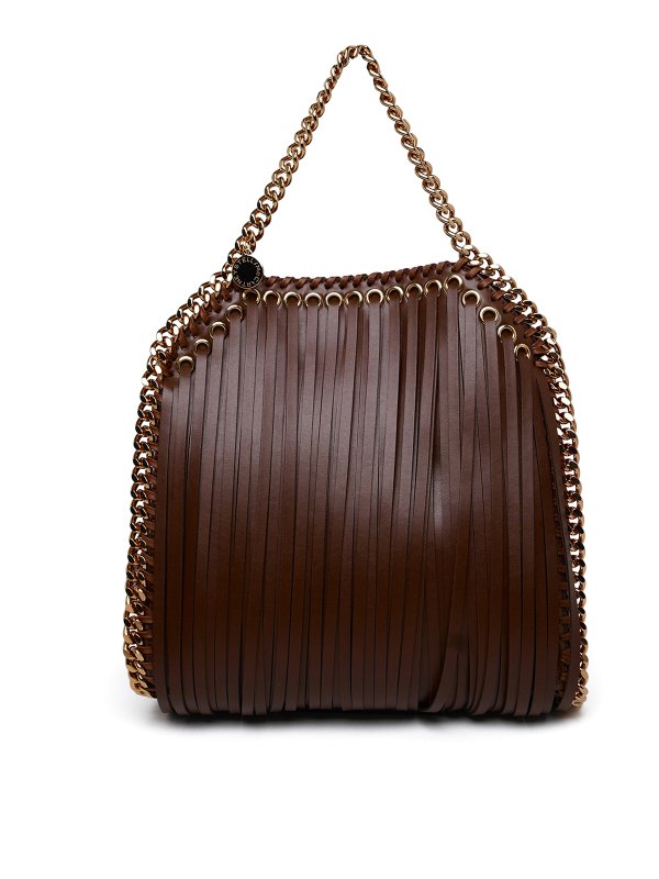 STELLA McCARTNEY: cross body bags - Mini falabella bag in brown vegan leather