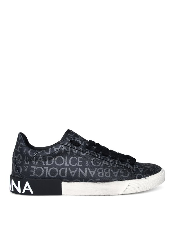 DOLCE & GABBANA: sneakers - Sneaker portofino in pelle nera