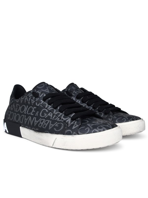 DOLCE & GABBANA: sneakers online - Sneaker portofino in pelle nera