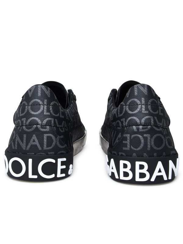 Sneaker portofino in pelle nera shop online: DOLCE & GABBANA
