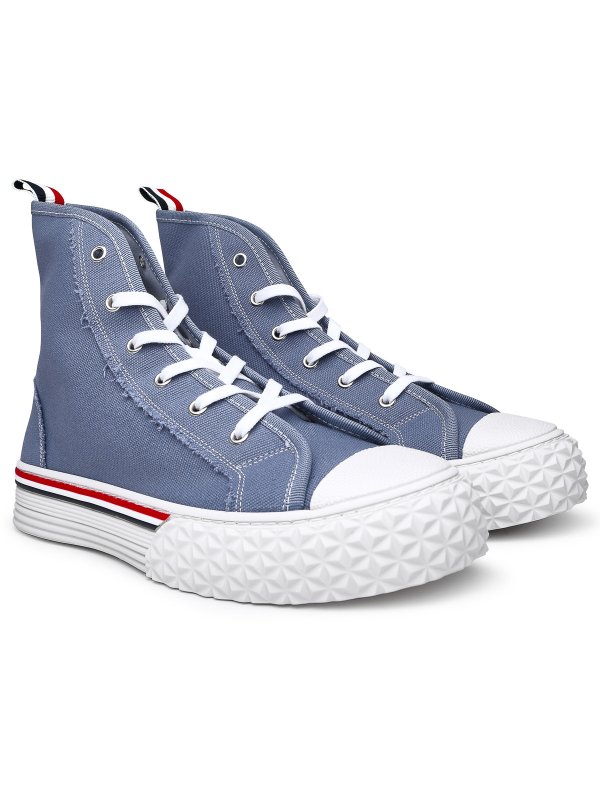 THOM BROWNE: trainers online - Sneaker in tela azzurra