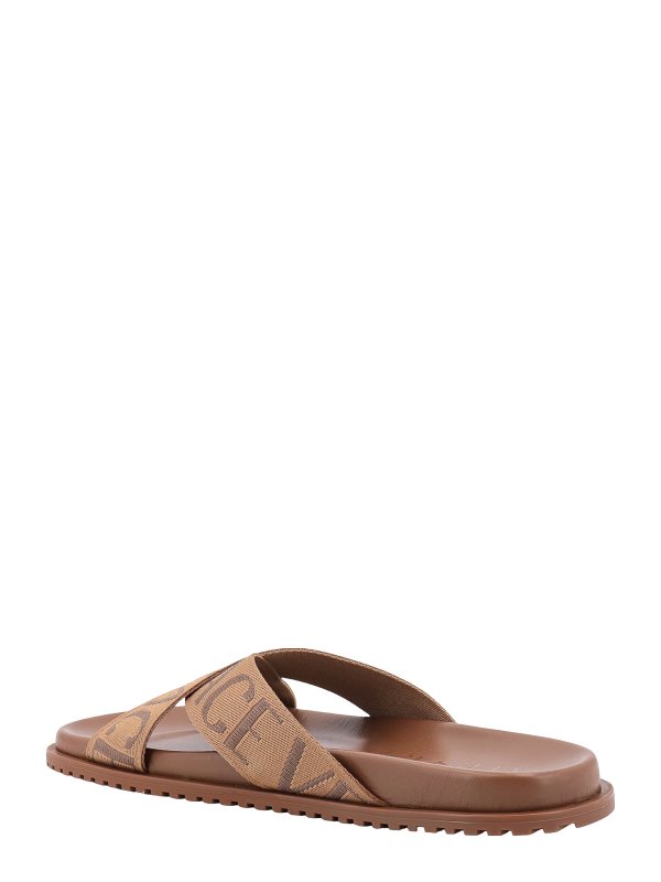 The Best Shops VERSACE: sandals - Slipper in brown mixed leather