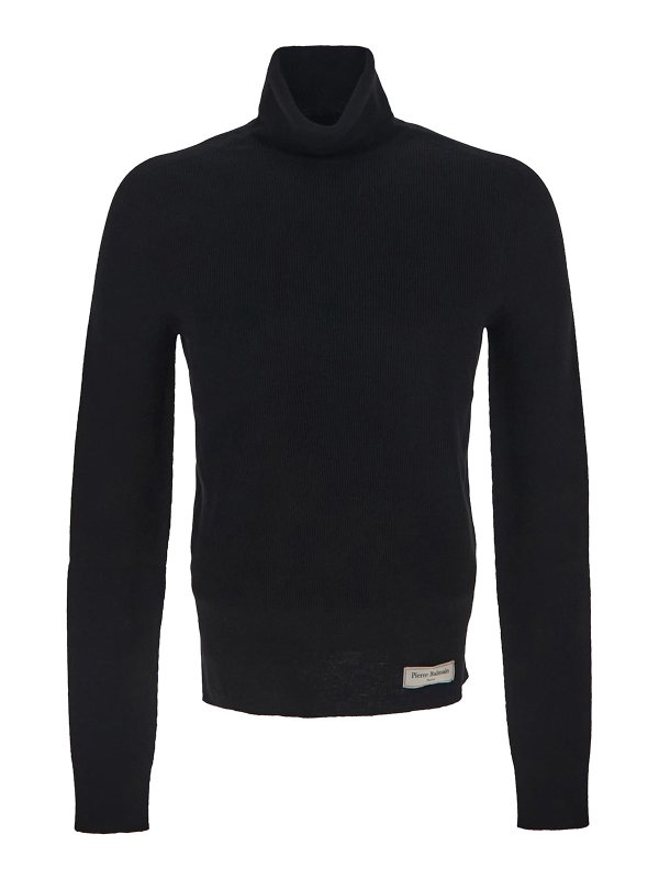 Balmain: Pull col rond - Pull Col Rond - Noir