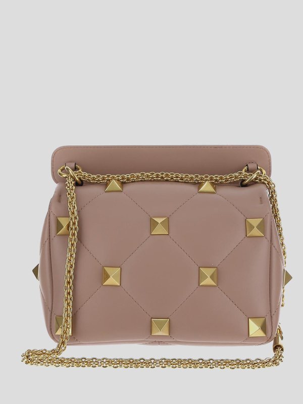 VALENTINO GARAVANI BORSA A SPALLA ROMAN STUD PICCOLA PINK PP