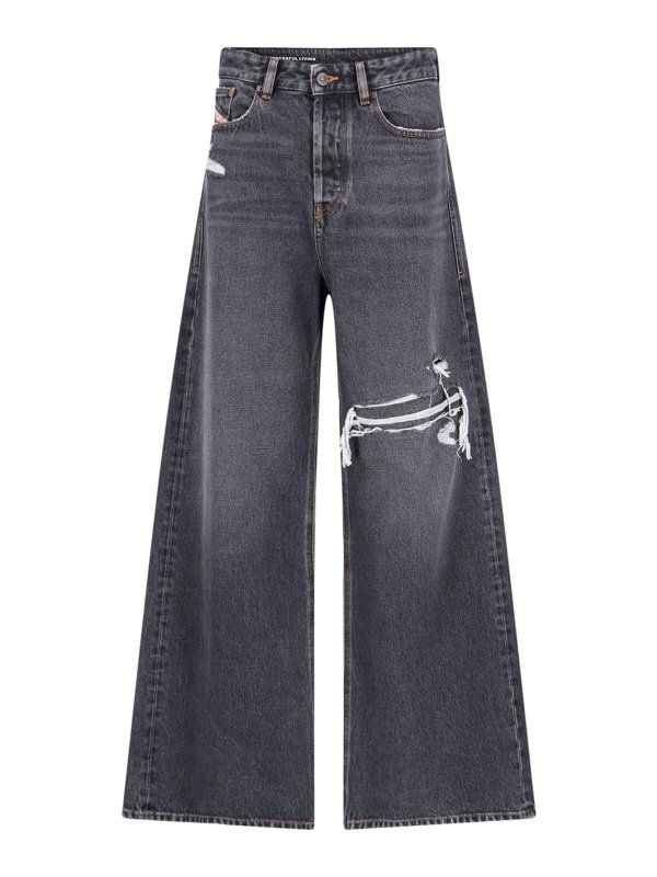 DIESEL: straight leg jeans - Diesel jeans black