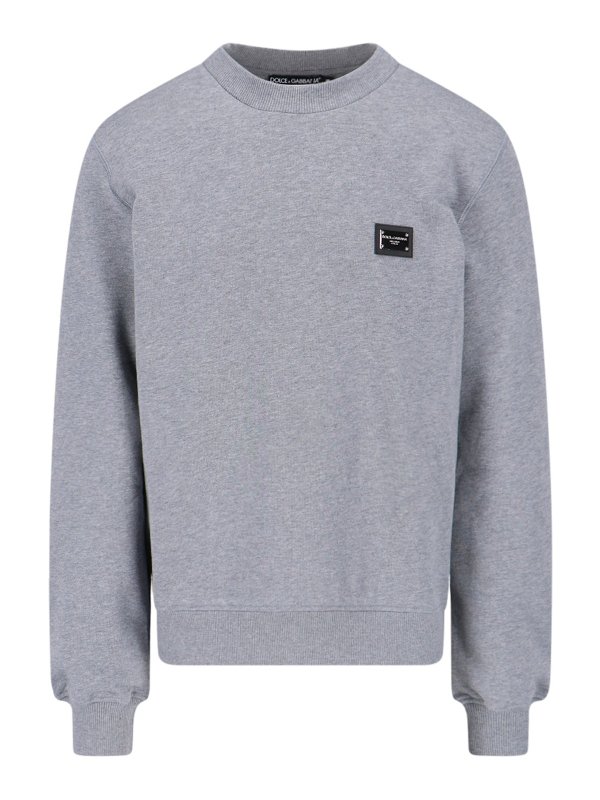DOLCE & GABBANA: Sudaderas y suéteres - Sudadera - Gris
