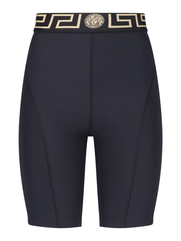 VERSACE: ショートパンツ - ストレートジーンズ - 黒